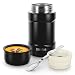 Produktbild WayEee Thermobehälter 710ml Speisegefäß Edelstahl Isolierbehälter mit Löffel Speisebehälter Thermo Lunchbox für warme Speißen Essen Babynahrung Suppe EIS (Schwarz)