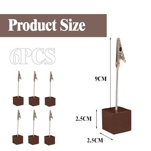 6 Stück Fotohalter,Fotoständer,Fotoaufsteller Mit Klammern Kartenhalter Tisch Holz Tischkartenhalter Postkartenhalter,Memo Clip Halter Notizhalter,Weihnachts Für Bilder Karten Hochzeits Party