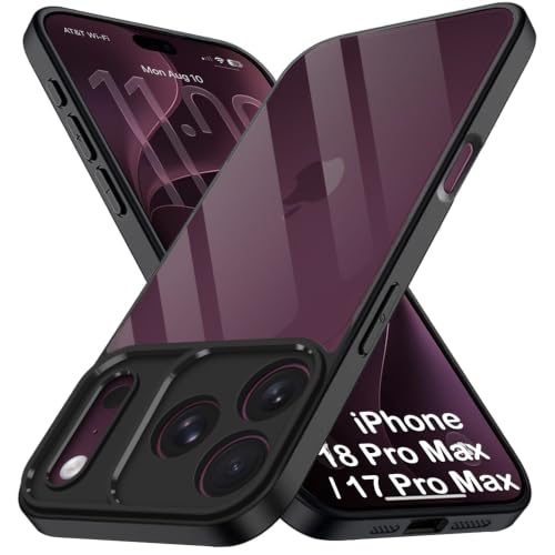 TheGiftKart Hybrid Shockproof Back Cover Case for iPhone 18 Pro Max / 17 Pro Max | Camera Protection Module | Hard Back Cover Case (PC & TPU, Transparent Clear Back, Black Sides)