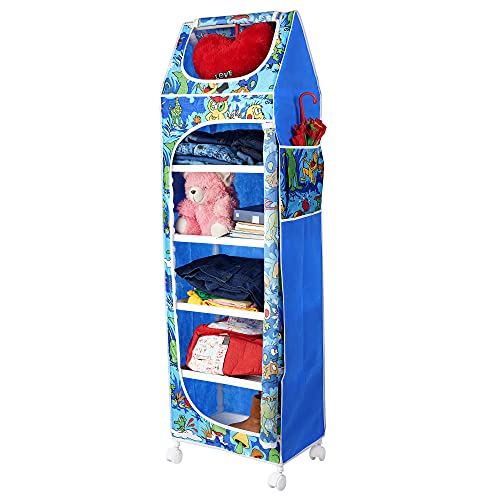 Image of Little One's | 6 Plastic Shelves Baby Wardrobe /Toy Organizer, ISI Certifed | Jungle Blue | TB6 /AB