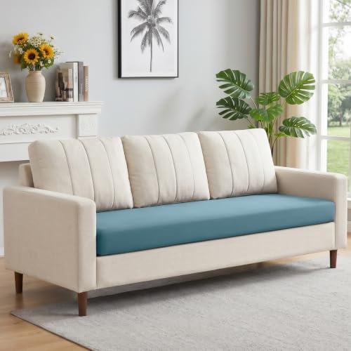 KinCam Couch Cushion Covers, Stretch Sectional Couch Covers Sofa Cushion for L Shaped Couch Cover Washable Sofa Slipcovers Sofa Covers(Sofa Cover, Light Blue)
