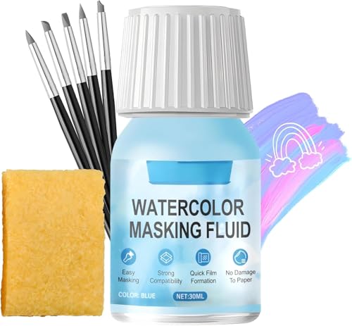 HONTAOK Liquido Enmascarador para Acuarelas, Enmascarador Acuarela, Art Masking Fluid, Evita Zonas Olvidadas Manchas Accidentales, Adecuado para Diversas Técnicas, 60ml
