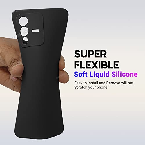 Image of LIRAMARK Silicone Soft Back Cover Case for V23 Pro (5G) / Vivo S12 Pro (5G) (Silicone Black)