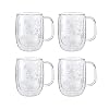 ZWILLING Sorrento Double Wall Glass Snowflake Coffee Mugs, Set of 4, 12oz. Each