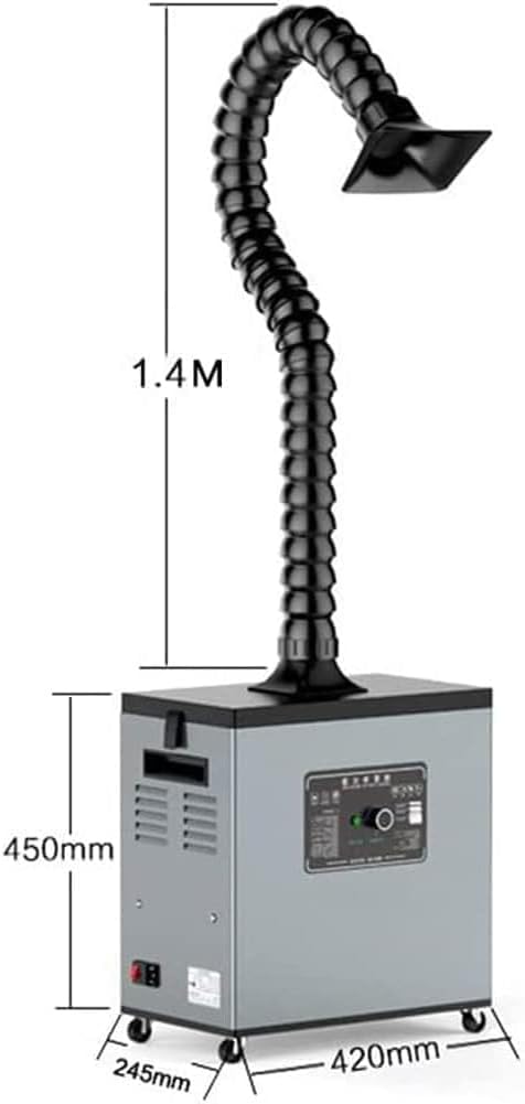 COYEUX 200W Welding Fume Extractor, Moveable 3 Layer Filtration, Air Flow Rate 370m³/h, Knob Adjustment, for Electronic Products Mainten