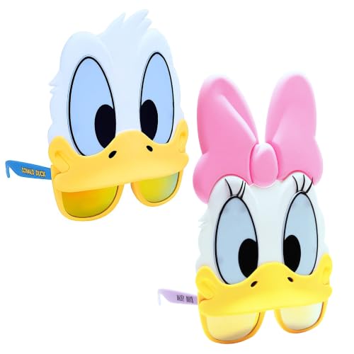 Sun-Staches Donald & Daisy Sunglasses 2-Pack, Disney Costume Accessory