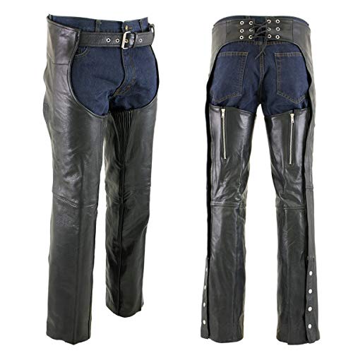 Xelement 7554 Men's Black 'Advanced Dual Comfort' Leather Chaps - 30 #TOP6
