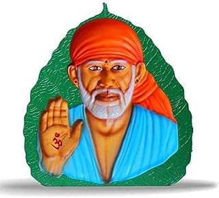 Sai Baba 3D Photo Frame Synthetic Wood/Painting for Temple and Home Decor. (Blue)