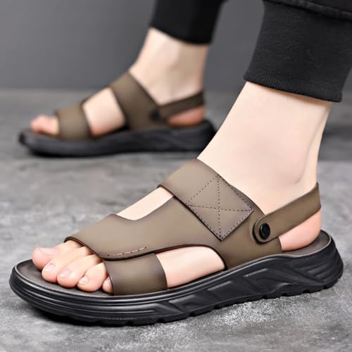 Rojeam Mens Casual Leather Sandals Outdoor Fisherman Sandals Closed Toe Summer Shoes3