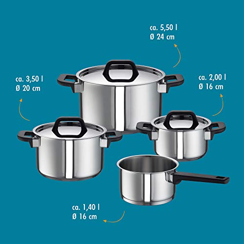 Rohe Germany 255271-04 Max - Batterie de cuisine de 4 pièces en inox