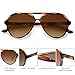 SOJOS Classic Polarized Aviator Sunglasses for Women Men, Retro Trendy Aviators Shades SJ2201, Amber Brown Tortoise/Brown