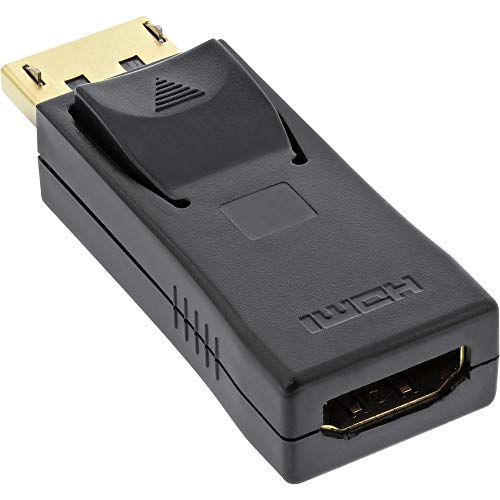 InLine 17198J DisplayPort Adapter, DisplayPort Stecker auf HDMI Buchse, 4K2K, mit Audio, schwarz