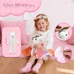 Jouets d'animaux farcis de poupée licorne pour les filles avec sac de transport en peluche de poupée de ballerine 3 Set Accessoires de vêtements, Enfants Pretend Play Crochet Cadeaux, Cadeau d'anniversaire pour 3 4 5 6 7 8 9 10 Année Vieilles Jeunes filles