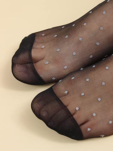 SHENHE 4 pares de meias femininas de renda, antiderrapante, dança, ioga, aderência, malha, bolinhas,