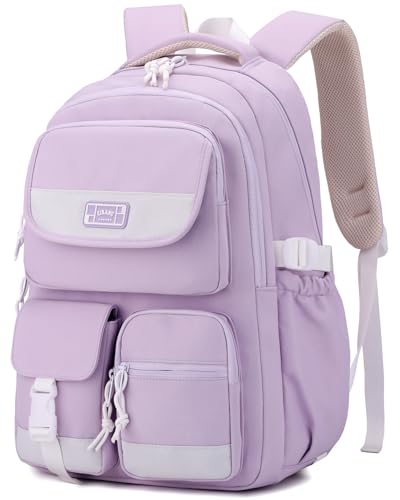 Sac à dos pour filles et garçons Amythe cartable primaire violet à grands compartiments