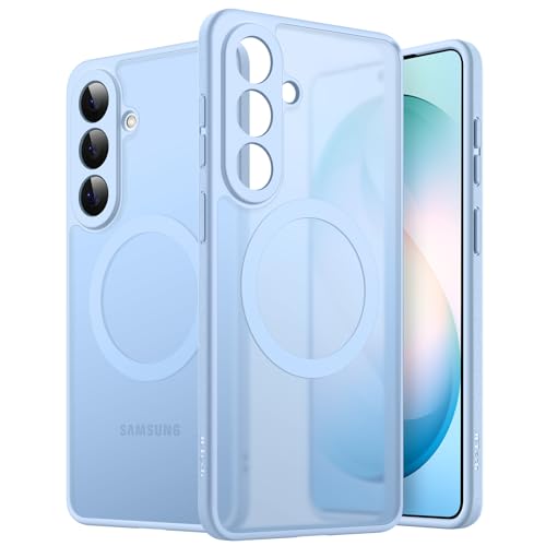 Image of JETech Magnetic Cover Case for Samsung Galaxy S26 Plus, Compatible with MagSafe, Camera Lens Full Protection, Translucent Matte Back Shockproof Phone Cover (Sky Blue)