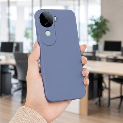 Image of Back Cover for Vivo V40e 5G / iQOO Z9s 5G | Full Camera Protection | Premium Liquid Silicon Case | Flexible Bumper Case for Vivo V40e 5G / iQOO Z9s 5G (Blue)