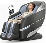 YONISEE 4D SL-Track Massagesessel, Massagesessel Ganzkörpermassage, Massagestuhl Bein und Taillenheizung, Body Scan, Airbags, Fußrollenmassage, AI Sprachsteuerung und Bluetooth Lautsprecher