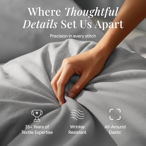 Image of Tribeca Living Full Triple-Brushed Cotton Flannel Sheet Set, Platinum