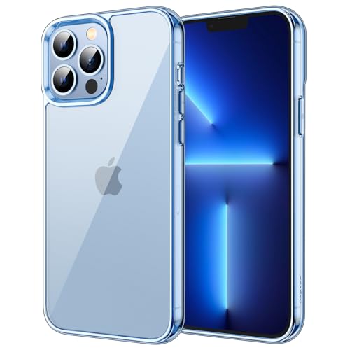 JETech Funda para iPhone 13 Pro 6,1 Pulgadas, Anti Amarillo Carcasa de Parachoques Prueba Golpes, Respaldo Transparente Antiarañazos (Azul Alpino)