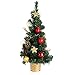 Produktbild COM-FOUR® Künstlicher Weihnachtsbaum mit Christbaumkugeln - Geschmückter Tannenbaum für die Weihnachtsdekoration - Christbaum für die Deko zu Weihnachten (01 Stück - 60cm - rot/goldfarben)