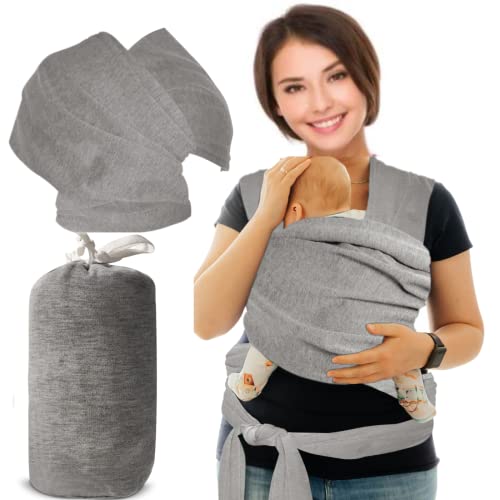 Image of Mutualproducts- Baby Wraps Carrier, Baby Carrier Newborn to Toddler, Adjustable Mesh Baby Wrap for Infant, Perfect for Newborn Babies, Premium Cotton, Best Mother's Day Gift (Light Gray)