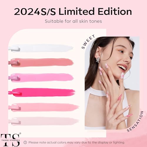 Image of THR3E STROKES Gel Nail Polish Set Gel Polish Orange Hot Pink Blue Yellow Green Purple Vibrant Spring Summer Gel Polish 7ML (UV /LED LIGHT REQUIRED) (GULABI PINK (GP233), 7.5ML)