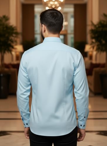 Image of Bellstone Men's Solid Cotton Shirt | Casual | Plain | Full Sleeve | Summer-Regular Fit| Men Stylish Shirt | Everyday Formal Wear |Soft Breathable Fabric | Everyday Smart Casual Wear