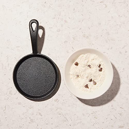 Thoughtfully Gourmet, Cookie Skillet Baking Kit, Made with Nestle Chocolate Chips, Gift Set Includes Single Serve Chocolate Chip Cookie Mix and Reusable Small Cast Iron Skillet