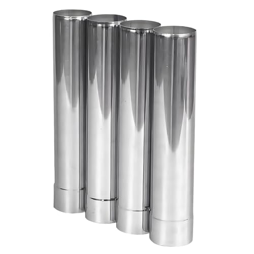 FireHiking Thicken Stove Pipe 2.36inch/6cm Chimney Flue 4pcs Stainless Steel Straight Extension for Camping Stove - 14.17in/36cm