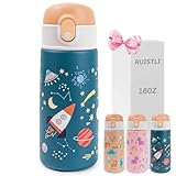 RUISTLI Termos para Agua Niños,Botella de Agua 16 oz-500ml,Thermos Kids Rosa/Azul/Amarillo,Acero Inoxidable Doble Capa con...
