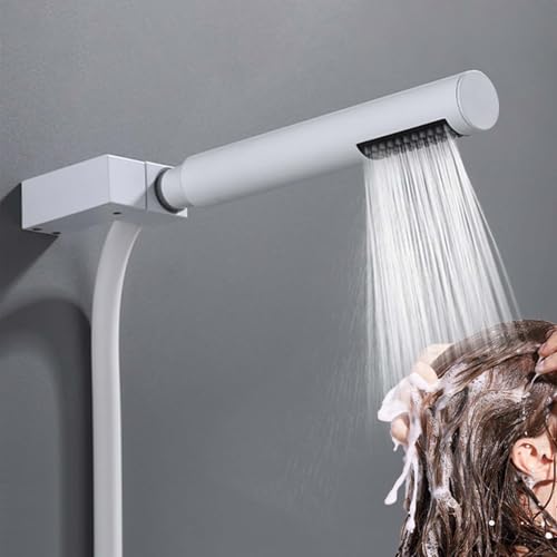 Support pommeau de douche carré blanc en laiton orientable 360° à forer - 3