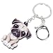 Ksydhwd Porte-clés Acrylique Anime Belle Bouledogue Français Carlin Chien Porte-clés Porte-clés Bijoux Pour Femmes Fille Dames Titulaire Charmes Enfants Cadeau
