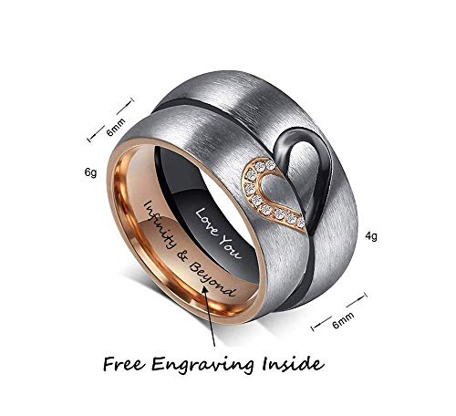 Fortheday Personalized Promise Rings for Couples – Custom Engraved Stainless Steel Matching Rings Set Promise Ring for Him & Her 2PCS Couple Rings2