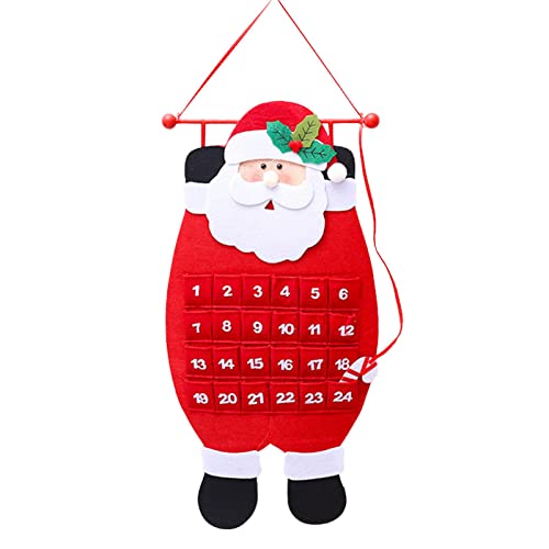 SBVSDB Calendrier de l'Avent de Noël en feutre, 24 poches, calendrier de l'Avent en feutre, compte à rebours, décorations de Noël, pour votre famille, vos amis ou vos collègues Cover