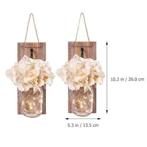 Lámpara colgante de pared rústica de madera para iluminar y decorar tu salón con mando 3
