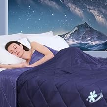 ZonLi Cooling Blanket, Queen Size Cooling Blanket with Breathable Fabric, Q-Max>0.4, Perfect for Hot Sleepers, Ideal for Summer & Warm Climate, Blue, 60"x80"
