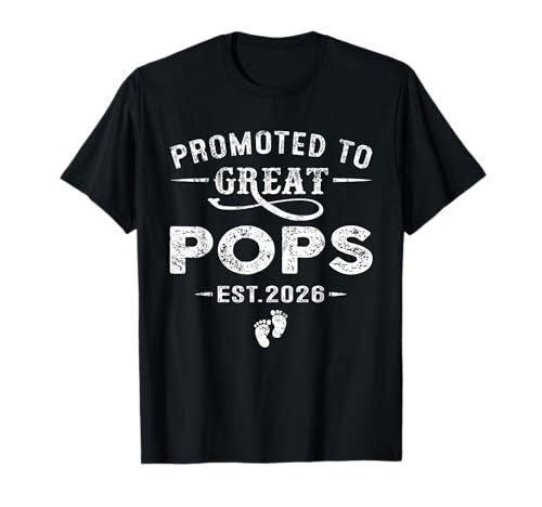 Promoted to Great Pops Est 2026 Pregnancy Announcement T-Shirt