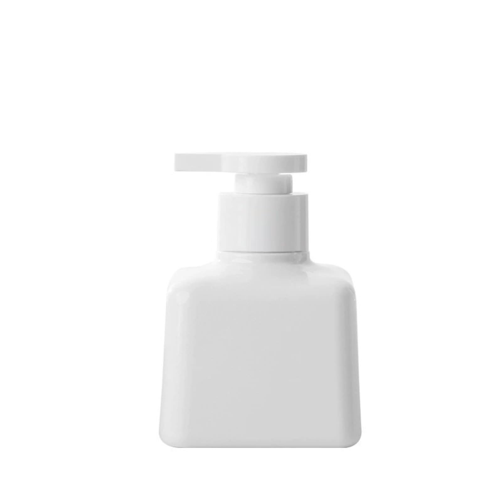 Valcla White Soap Dispenser Small Square Bottle With Pump Soap Dispenser Portable Plastic Refill Empty Bottles Bathroom Lotion Bottle(,200Ml)