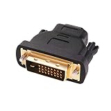 DTECH DVI to HDMI Adapter DVI Male to HDMI Female Bi-Directional DVI-D Port Converter 4K 1080P Gold Plated...