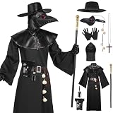 Spooktacular Creations Men Plague Doctor Costume Set, Adult Halloween Costume with Plague Doctor Accessory for Halloween Cosplay -M