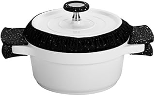 ROSSETTO Round White Casserole Dish 16cm, Cast Aluminium, Suitable for All Heat Sources