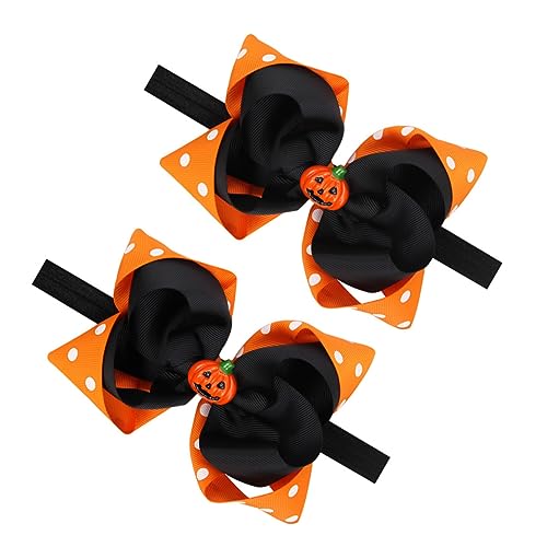 2pcs Halloween Headbands Elastic Bow Hair Accessories for Newborns Boy Girl Stretchy Comfortable Headdress