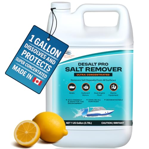 NORTHWEST ENTERPRISES Visibility Formula - Salt Remover Concentrate that Rinses Salt Off from Boats, Vehicles, Trailers, Engines and More - DeSaltPro Neutralizer - Salt Gone (1 Gallon)