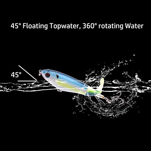 Luyayuer Fishing Topwater Lures 4.133Inch / 0.6Oz Fishing Lure Rotating Tail Bait For Seabass,Pike,Aspius,Black Bass (Wp 03 - E) (Wp03-10Pcs) #TOP3