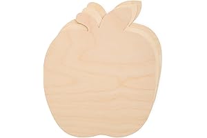 Oversized Apple Wood Cutouts (8.5 x 9.5 Inch) - 3-Pack Unfinished Wooden Apple Cutout Shapes