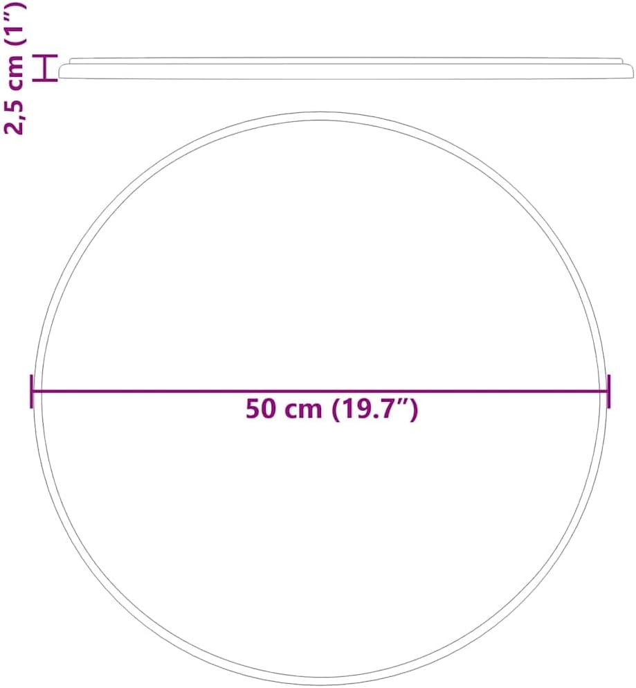 vidaXL Table Top Cream Marble Ø19.7 x 1.0 in Table Top Round