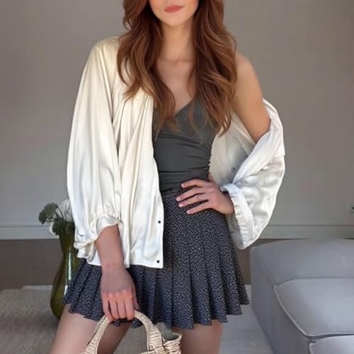 Puffed Bomber Jacket Women Batwing Long Sleeve Oversized Zip Up Jackets Stain Fall Outerwear Bubble Shirts Streetwear3