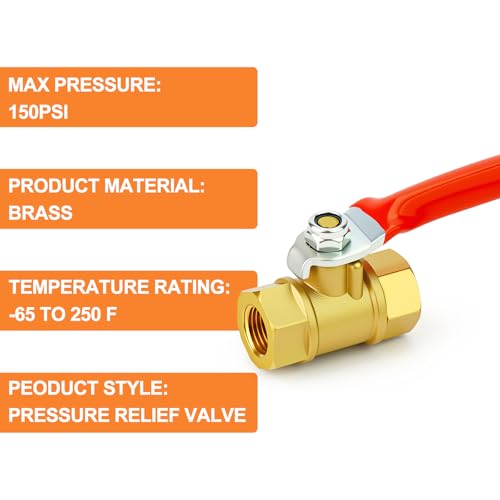 Image of GASHER 3PCS 1 /8 Inch Brass Mini Ball Valve, Shut Off Valve, 1 /8 Inch FNPT Thread Pipe Fitting