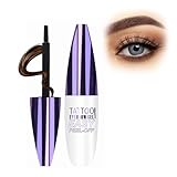 Peel Off Eyebrow Gel, Dark Brown Tattoo Eyebrow Gel Easy Peel Off for Women, Up to 3 Days Waterproof & Long Lasting Brow Color, Easy Application for Fuller & Defined Looking Brows (01#)